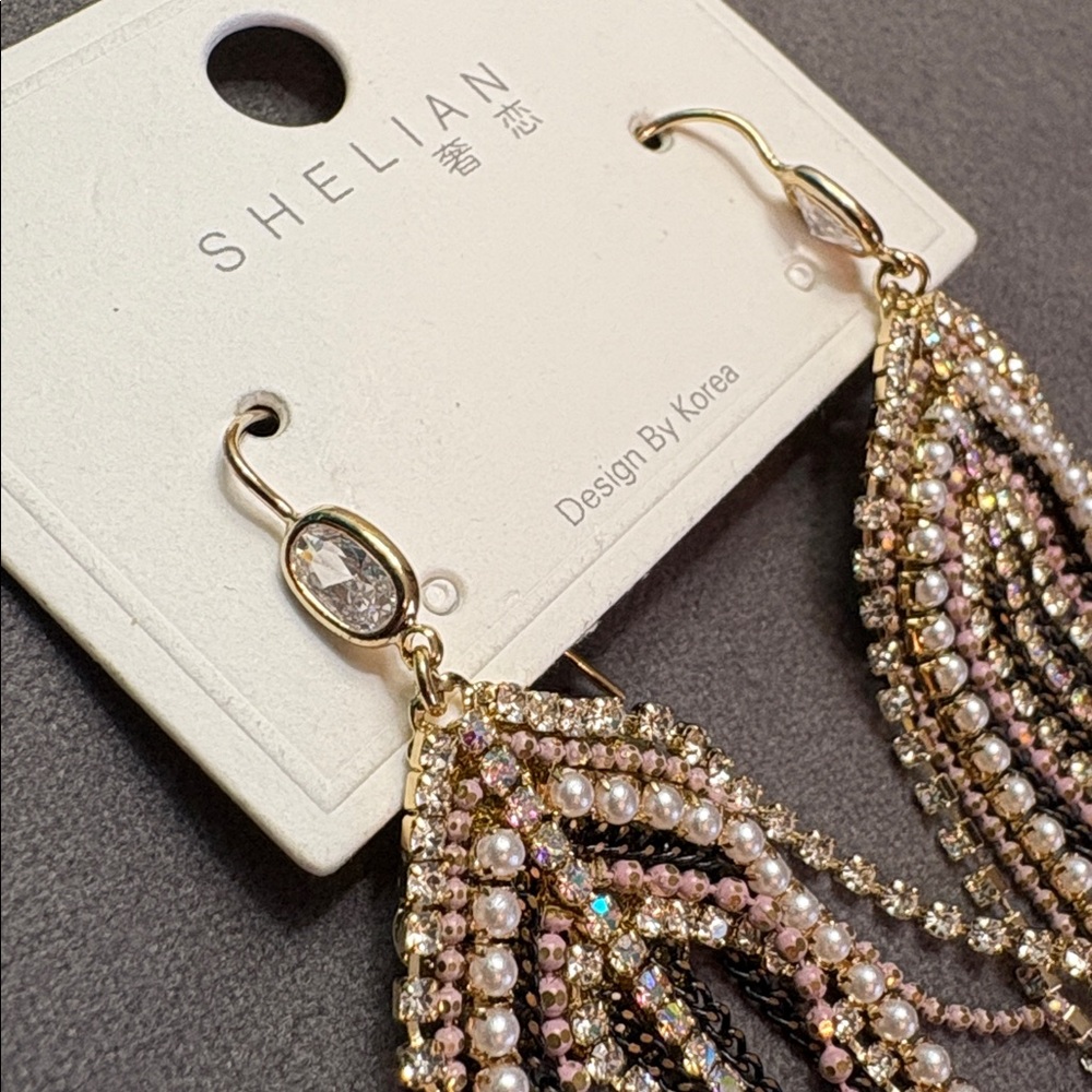 Brand New Gold and Black Dangle Earrings - Picture 3 of 4